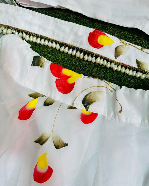 Hand Painted organza Lehenga💕😍