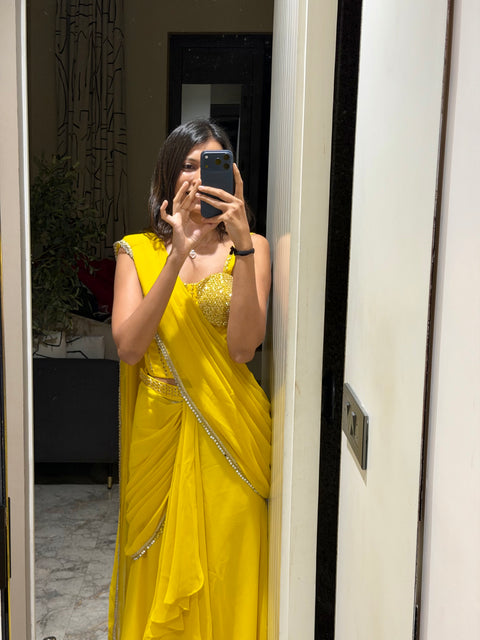 Pre-draped saree