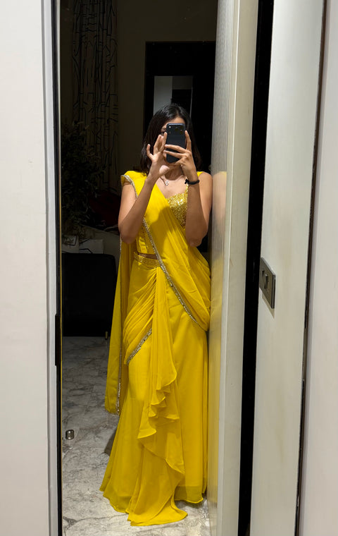 Pre-draped saree