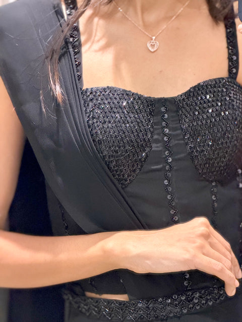 Pre-draped saree
