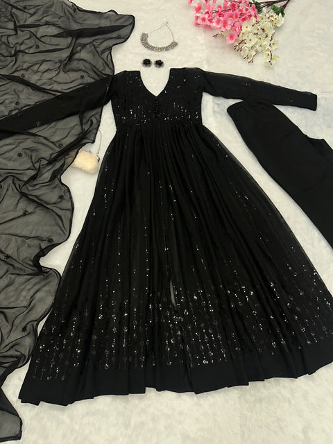 Designer Sequins work Anarkali Suit