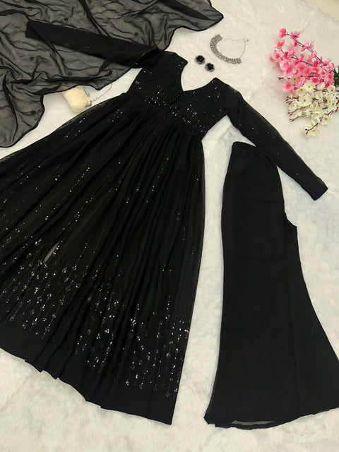 Designer Sequins work Anarkali Suit