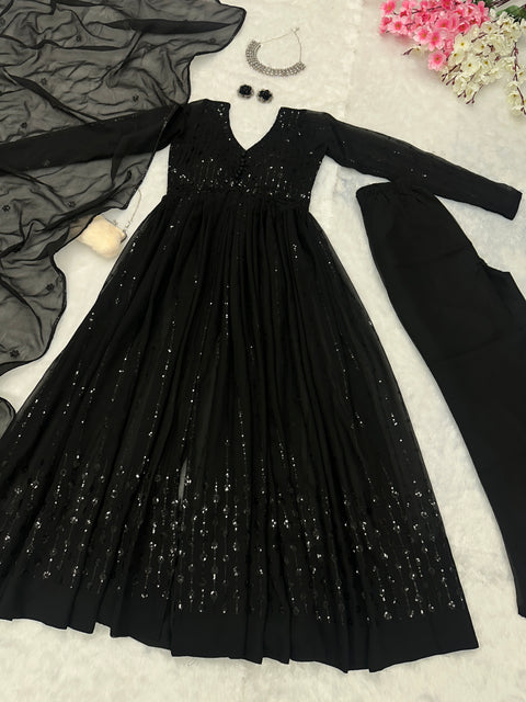 Designer Sequins work Anarkali Suit
