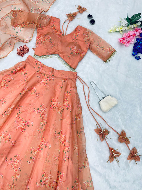 peach pastel lehnga choli