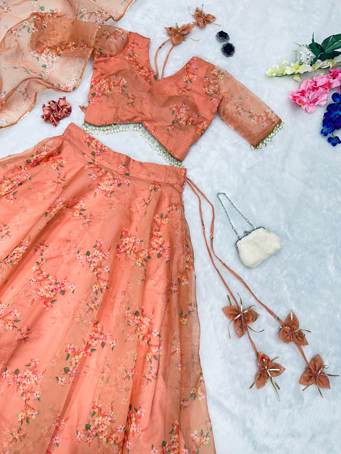 peach pastel lehnga choli