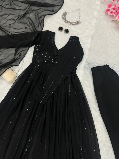 Designer Sequins work Anarkali Suit