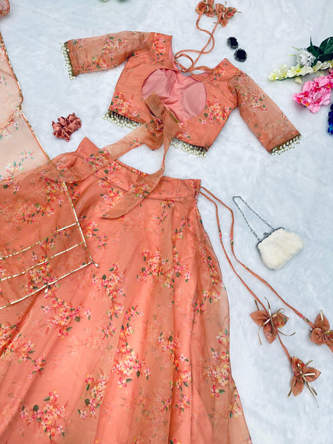 peach pastel lehnga choli