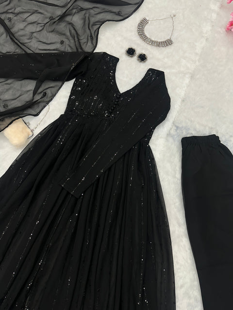 Designer Sequins work Anarkali Suit