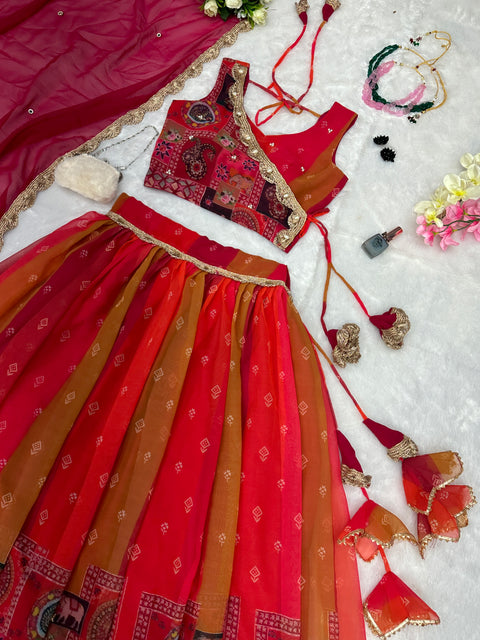 kalamkari print lehnga choli