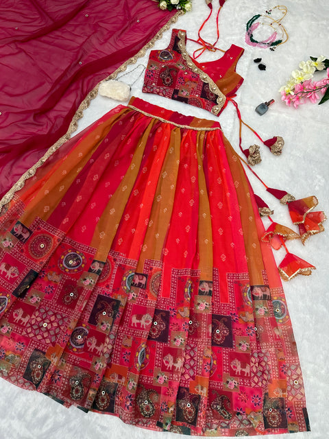 kalamkari print lehnga choli