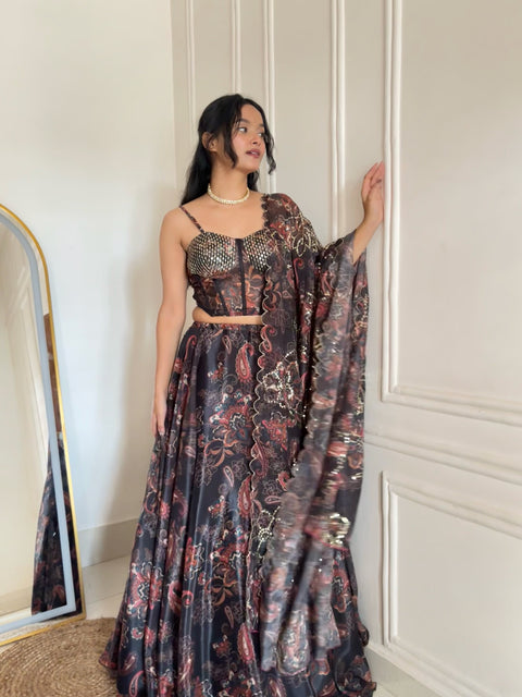 Dream Black Fairy full flair lehnga set