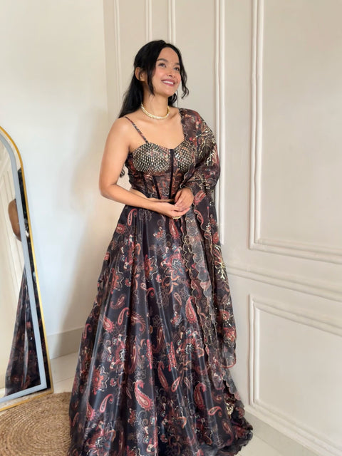 Dream Black Fairy full flair lehnga set
