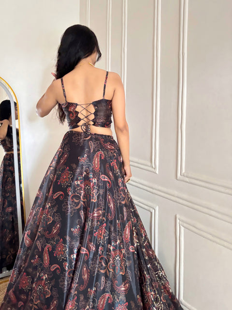 Dream Black Fairy full flair lehnga set