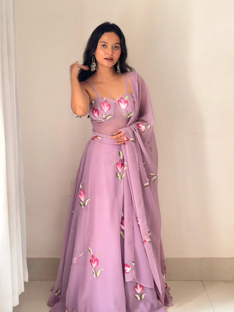 Pretty Pastel Pink lehnga choli