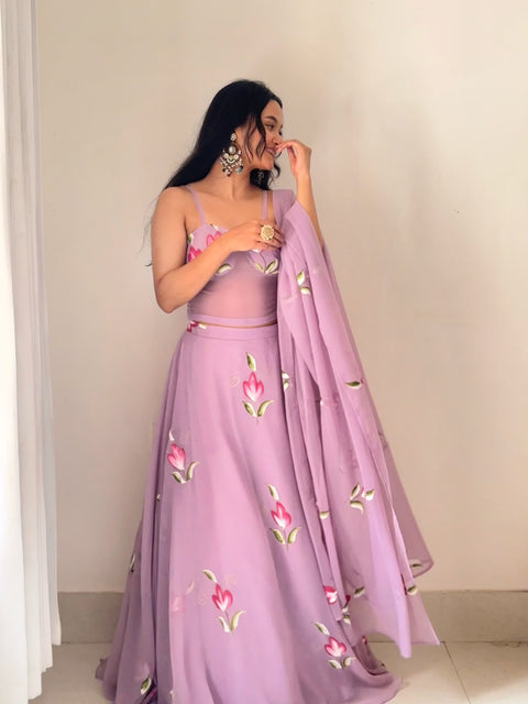 Pretty Pastel Pink lehnga choli