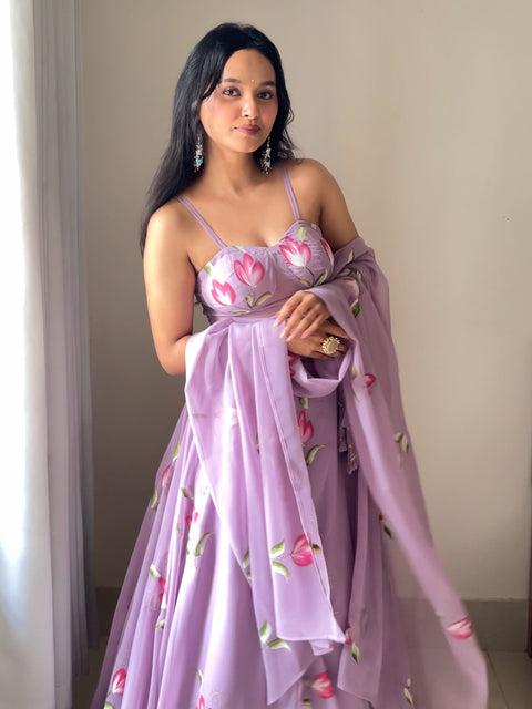 Pretty Pastel Pink lehnga choli
