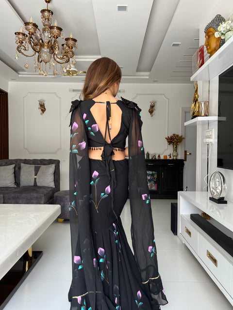 Black Fishcut Hand painted Outfit