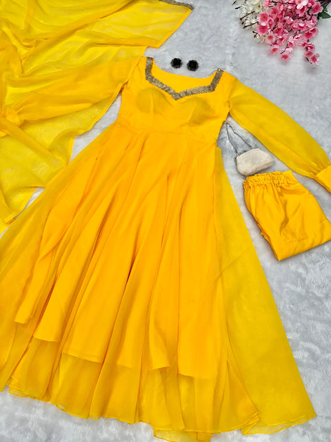 Yellow Anarkali Suit