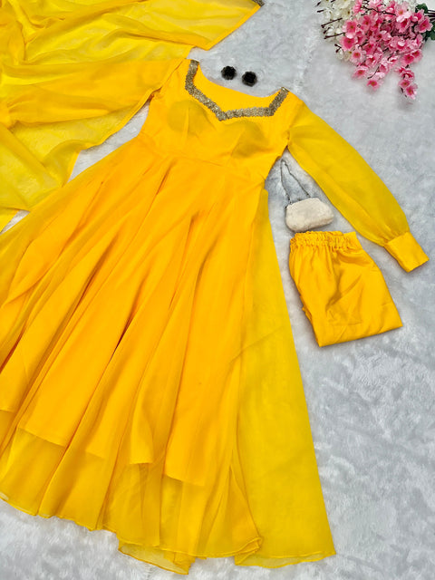 Yellow Anarkali Suit