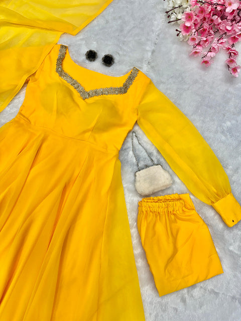 Yellow Anarkali Suit