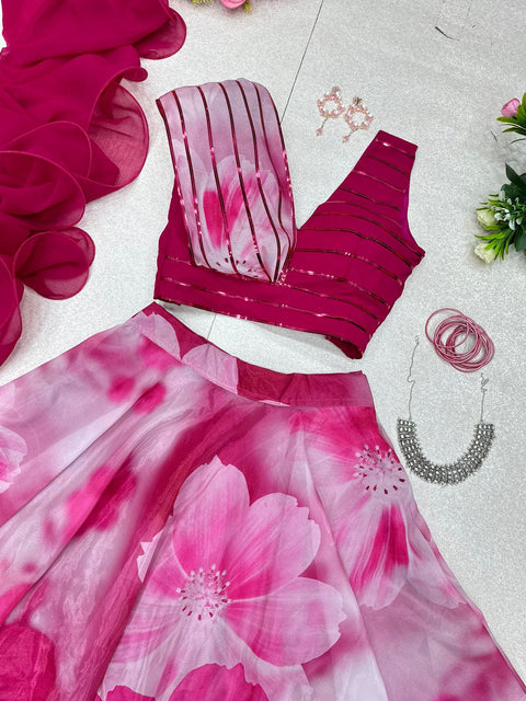 Trendz Strip Design Lehnga