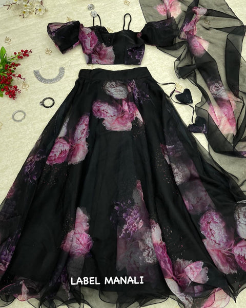 Lehenga Choli with Baloon Sleeve blouse💙