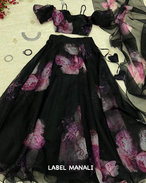 Lehenga Choli with Baloon Sleeve blouse💙