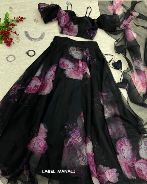 Lehenga Choli with Baloon Sleeve blouse💙