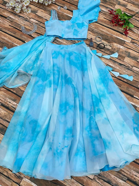 Light Blue Spark Lehnga