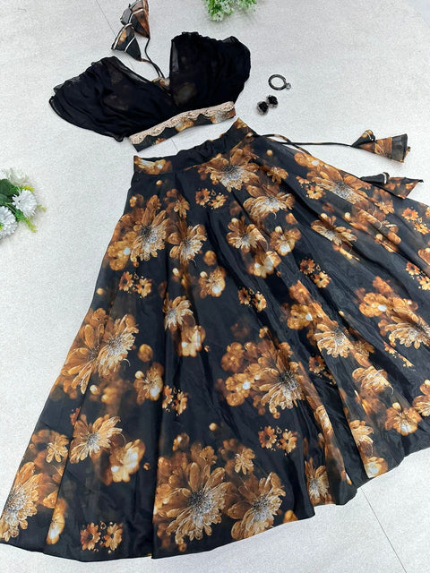 Fancy Black/Gold Lehnga