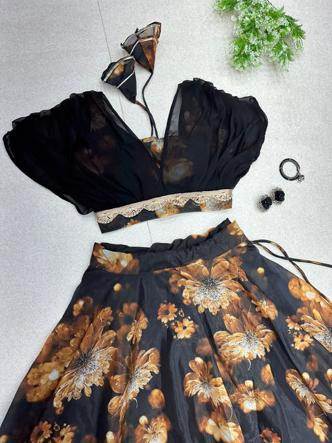 Fancy Black/Gold Lehnga