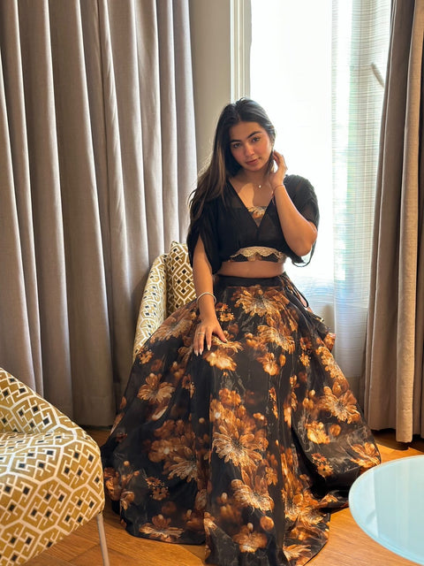 Fancy Black/Gold Lehnga