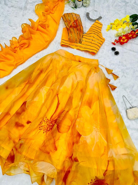 Trendz Strip Design Lehnga