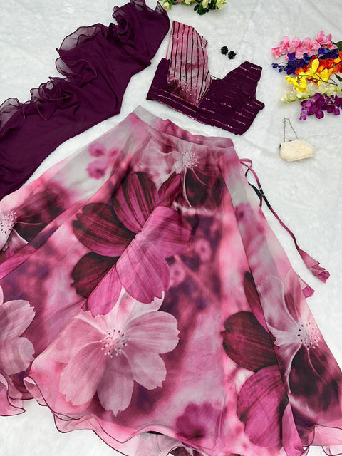 Trendz Strip Design Lehnga