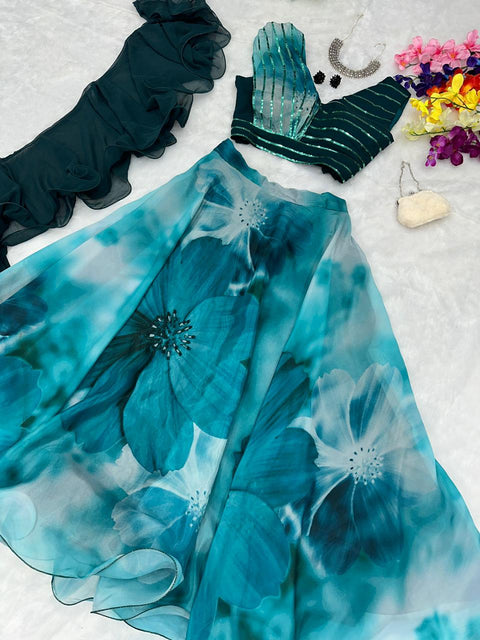 Trendz Strip Design Lehnga