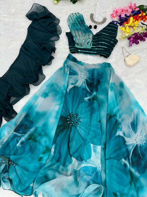 Trendz Strip Design Lehnga