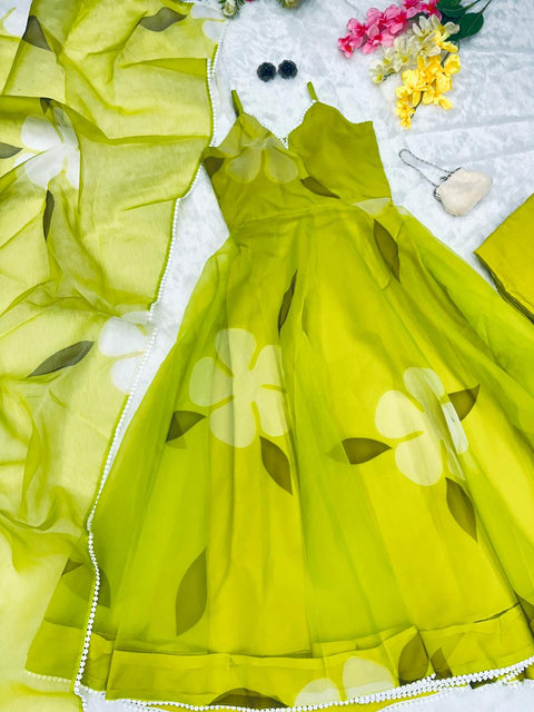 Green Leaf Anarkali