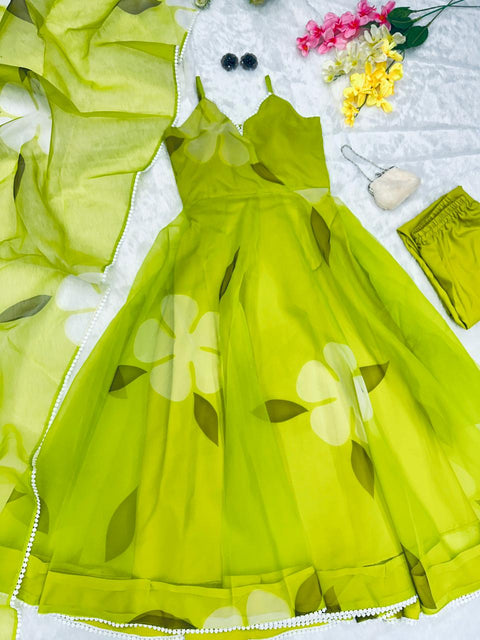 Green Leaf Anarkali