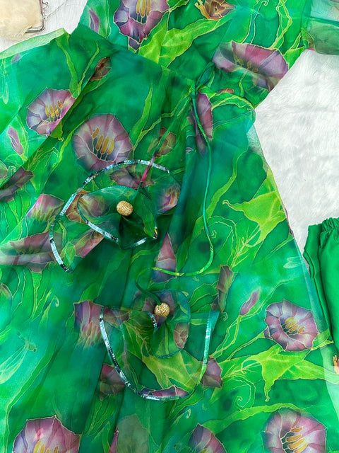 Green Water Lily Anarkali
