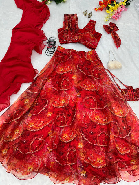 Organza Lehenga Choli