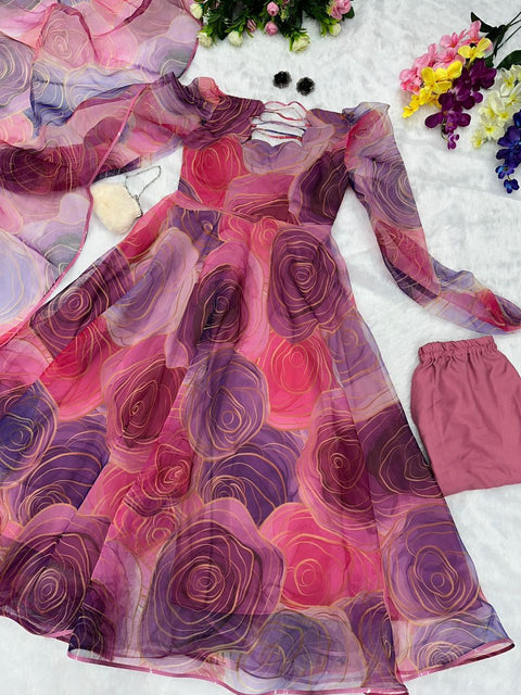 pretty Organza Anarkali