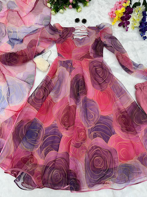 pretty Organza Anarkali