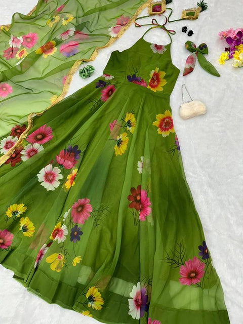 Garden Flower Anarkali