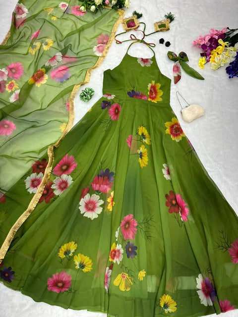 Garden Flower Anarkali