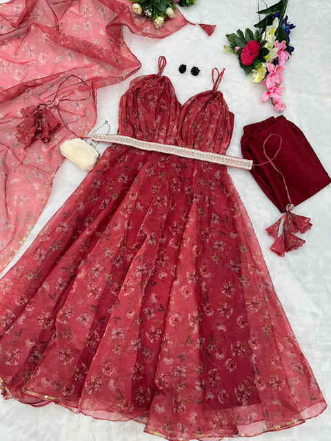 Designer Anarkali Suit with belt