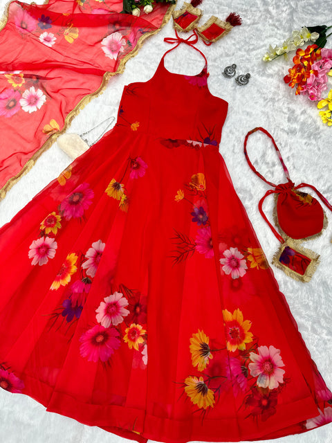 Garden Flower Anarkali