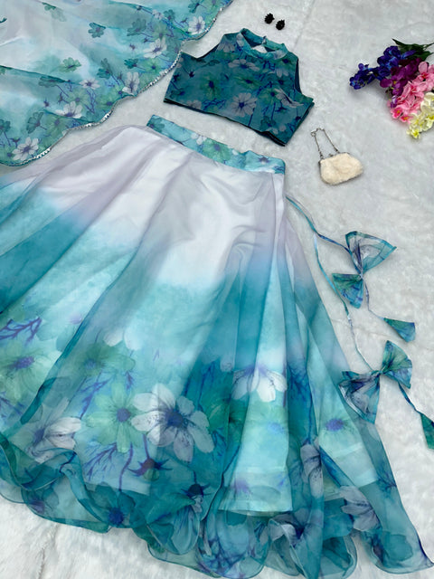 Beautiful Pink/Cream Flower Lehnga