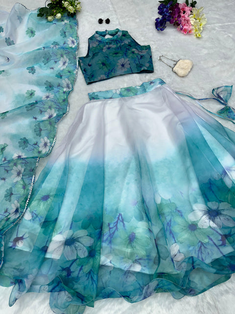 Beautiful Pink/Cream Flower Lehnga