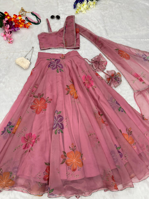 Designer Dupatta Style Lehenga