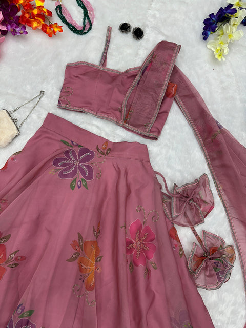 Designer Dupatta Style Lehenga